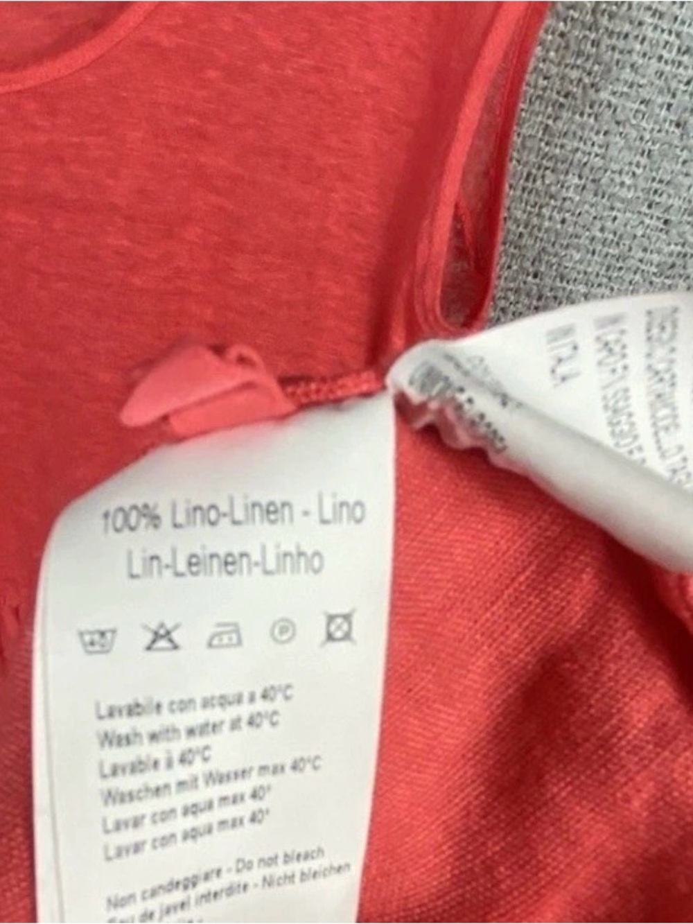 120% Lino Italian Linen Dress Women’s M Sleeveless Coral Maxi Size 46 US 10 / 12 - Picture 8 of 11